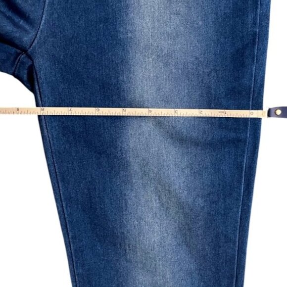 Mitzi Michel Open Back Flared Leg Stretch Denim Jumpsuit Women's Small - Picture 13 of 16